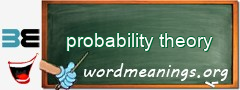 WordMeaning blackboard for probability theory